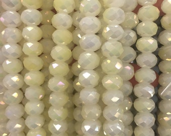 10mm crystal rondelle glass, 34 beads, faceted