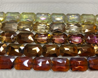 18x26mm rectangle shaped chinese crystal glass, 11beads
