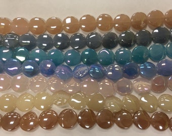 verre de 15mm, perles brillantes de pièce de monnaie, 23beads