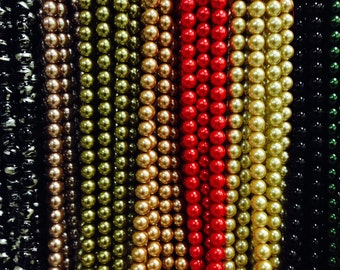 14mm Glass pearls, round, 31 beads