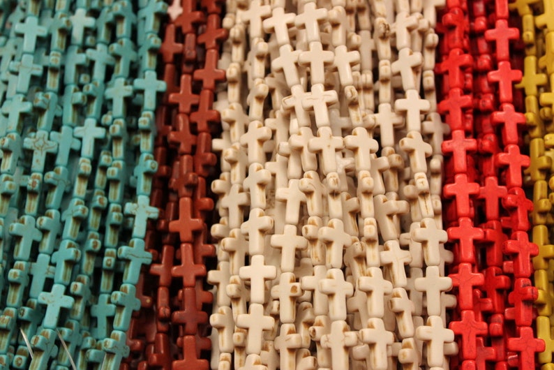 Howlite Turquoise Cross, 12x16mm, 25pieces image 4