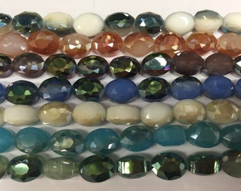 12x10mm oval crystal beads, faceted, 22beads