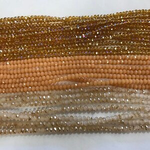4mm crystal rondelle glass, around 90 beads, faceted, 1strand