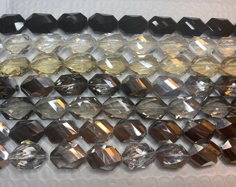 17x25mm hexagon shaped chinese crystal glass, 13beads