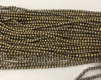 4mm hematite round faceted beads , around 100beads