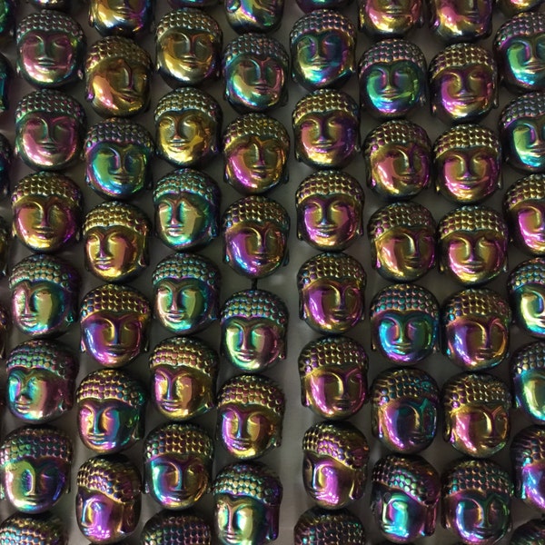 9x10mm hematite buddha head beads , around 36beads