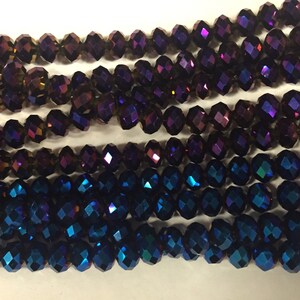 10mm crystal rondelle glass, 34 beads, faceted