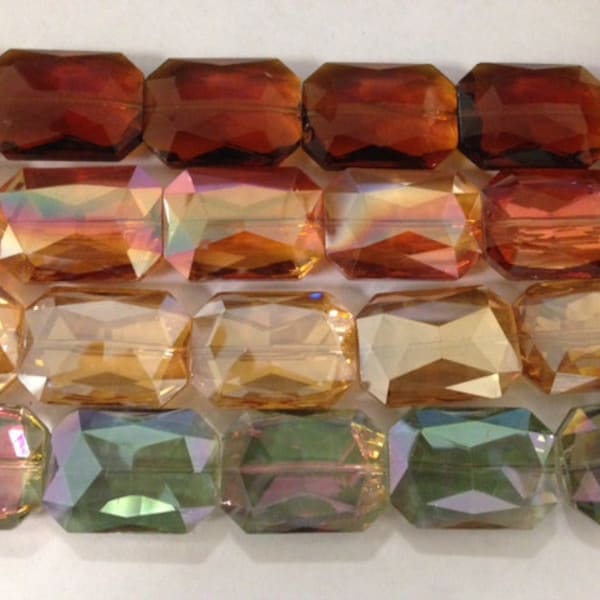 24x33mm rectangle shaped chinese crystal glass, 9beads