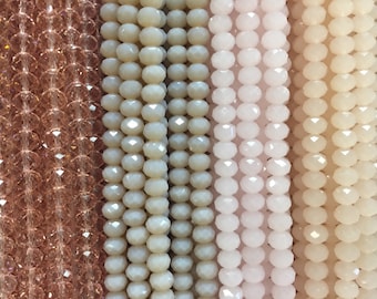 8mm rondelle crystal glass , faceted, 42 beads