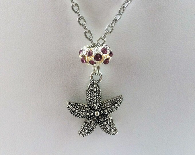 Nautical Starfish Pendant Necklace, Beach Jewelry, Nautical Necklace, Starfish Charm Necklace, Nautical Necklace, Bridesmaid Gifts