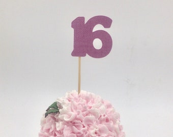 Sweet 16 Birthday, 16th Cupcake Toppers, 16th Decorations, Party Supplies, Sweet Sixteen Theme, Cupcake Sticks, Sweet 16 Celebration