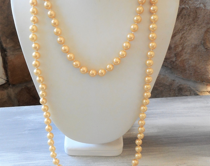 Gold Faux Pearl Necklace Set, Gold Pearl Necklace, Bridal Jewelry, Prom Jewelry Set, Pearl Beaded Necklace, 2pc Necklace Set, Easter