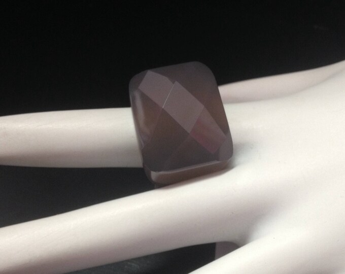 Chunky Squared Gemstone Agate Ring, Agate Ring, Cocktail Ring, Statement Ring, Ring Size 8