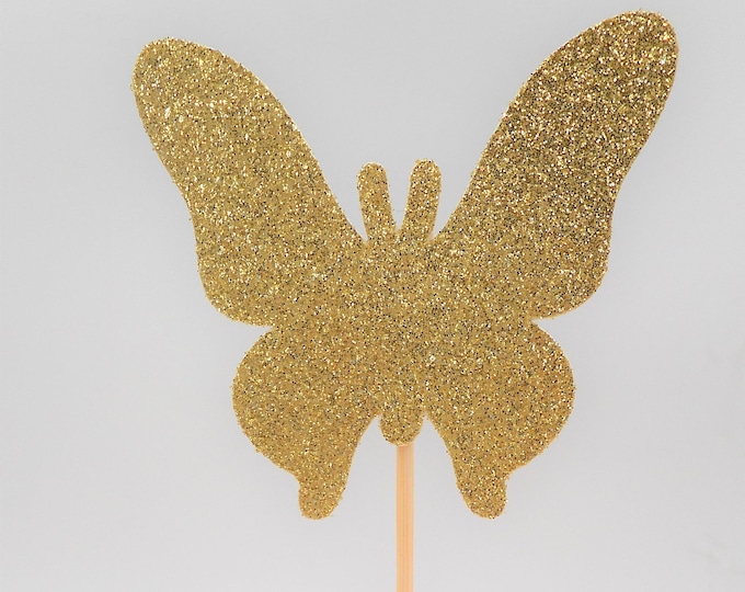Butterfly Cupcake Topper, Gold Butterfly Cupcake Topper, Glitter Cupcake Topper, Glitter Cupcake Topper, Baby Shower Decor, Butterflies