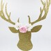 Boho Cake Topper, Gold & Pink Cake Topper, Glitter Cake Topper, Party Decorations, Gold Deer Cake Topper, Boho Baby Shower Decor, Woodland