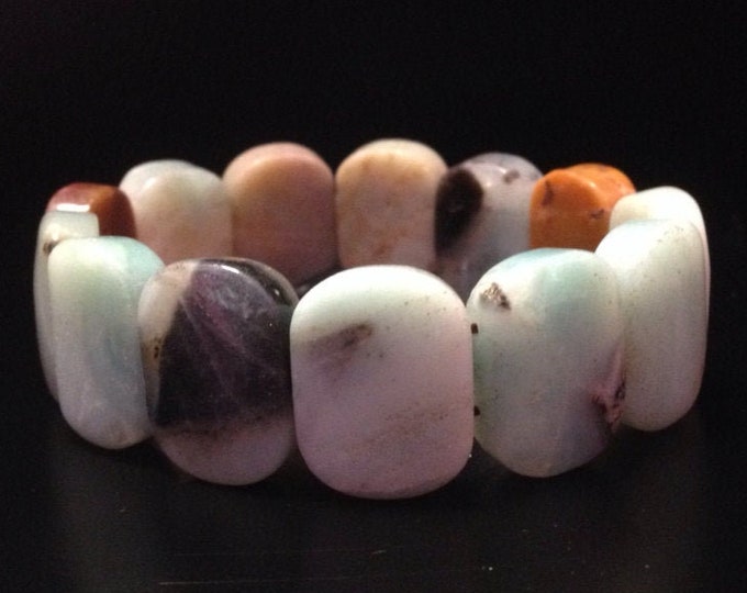 Amazonite Gemstone Stretch Bracelet, Stone Bracelet, balancing stone, yoga bracelet, chakra jewelry, zen jewelry, energy stone, Healing