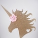 Unicorn Head Cake Topper, Gold & Pink Cake Topper, Glitter Cake Topper, Party Decorations, Birthday Cake Topper, Gold Unicorn, Gold Birthday