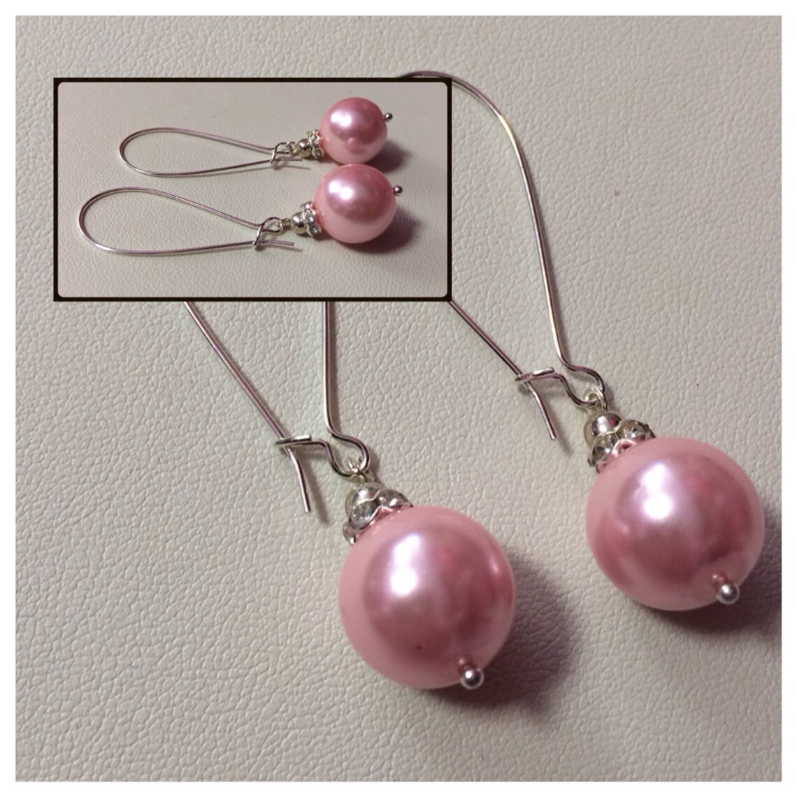 Pink Glass Pearl Beads & Infinity Crystal Chunky Necklace Etsy