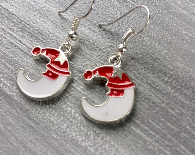 Christmas Earrings, Santa Earrings, Santa Jewelry, Ugly Sweater Accessories, Santa Charm Dangle Earrings, Christmas Jewelry, Christmas Party