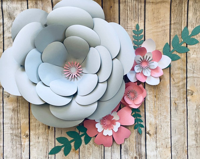 3D Paper Flower Wall Decor, Grey Nursery Decor, Flower Wall Decor, Birthday Backdrops, Paper Wall Flowers, Nursery Wall Decor, Flower Decor