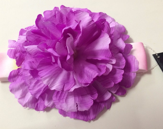 Purple Peony Nylon Stretch Headband, Purple Flower Headband, Girls Headband, Birthday Headband, Boho Headband