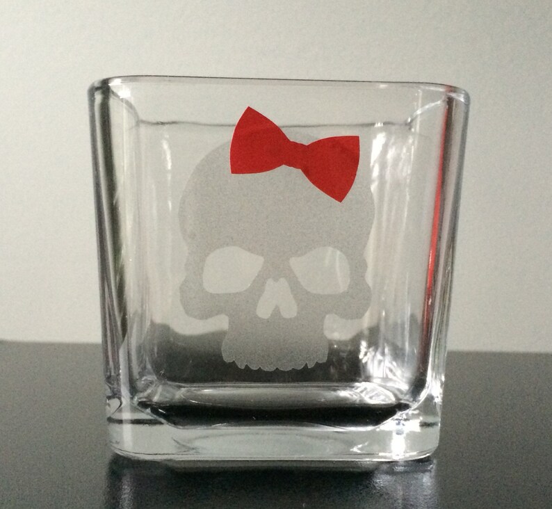 Skull Glass Candle HolderSkull candle holder Skull make up Etsy
