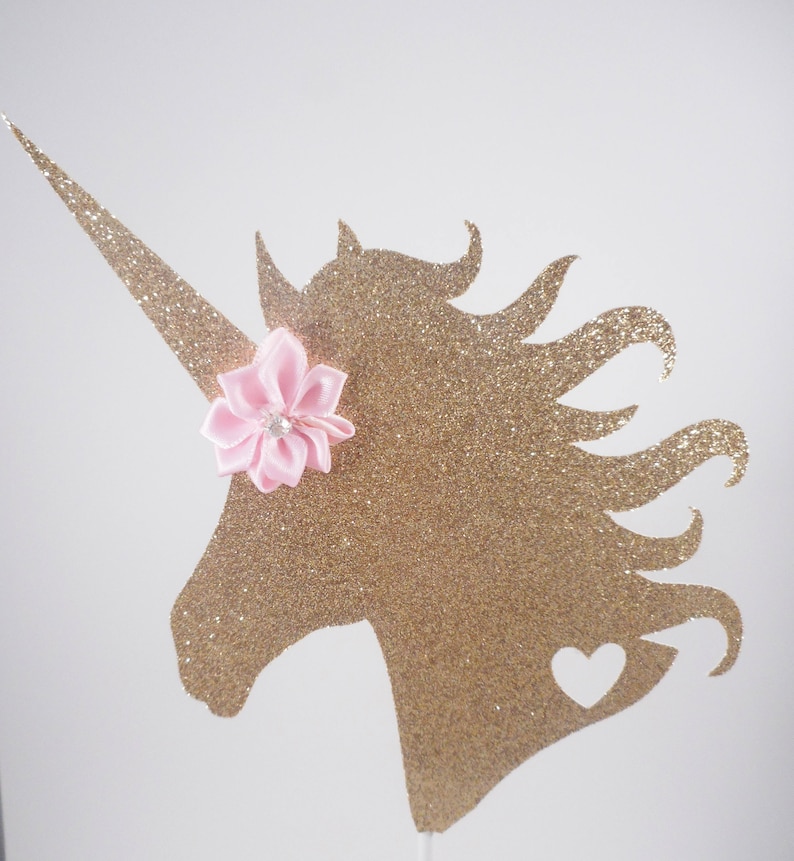 unicorn head cake topper gold pink cake topper glitter etsy
