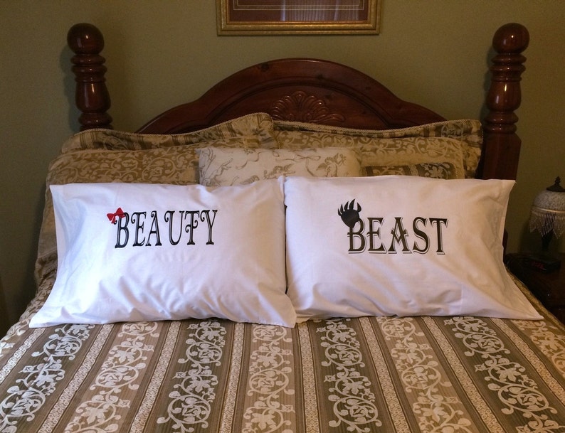 Beauty Beast Pillowcases Newlywed Gifts Anniversary Gifts Etsy
