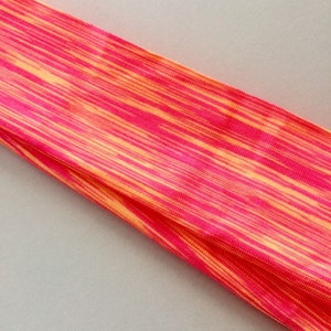 Stretch Headband for Women, Running Headband, Yoga Headband, Wide Headband, Headband, Fitness Apparel, orange pink mix