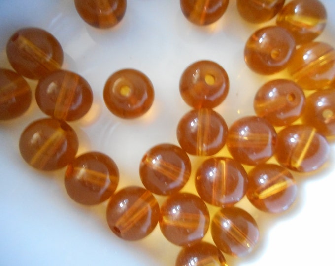 Glass Beads, Yellow Beads, Loose beads, 8mm beads, jewelry beads, round beads, destash supplies, yellow loose beads, glass round beads