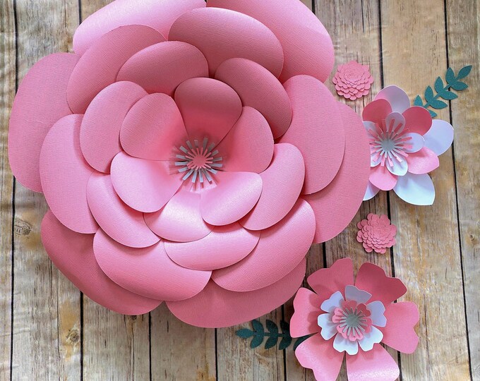 3D Paper Flower Wall Decor, Pink Nursery Decor, Flower Wall Decor, Birthday Backdrops, Paper Wall Flowers, Nursery Wall Decor, Flower Decor