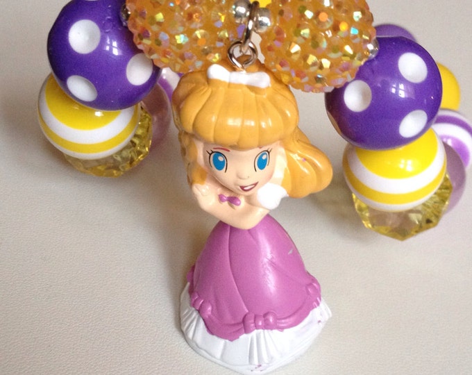 Princess Purple & Yellow Chunky Beaded Necklace - Princess necklace, Birthday photo prop, Princess Birthday, Girls necklace, birthday gifts