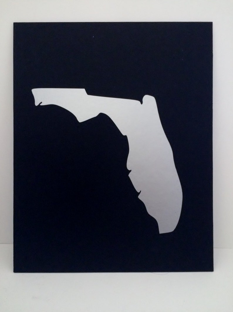 Florida State Print on Canvas Panel Wall Art Map Decor Etsy