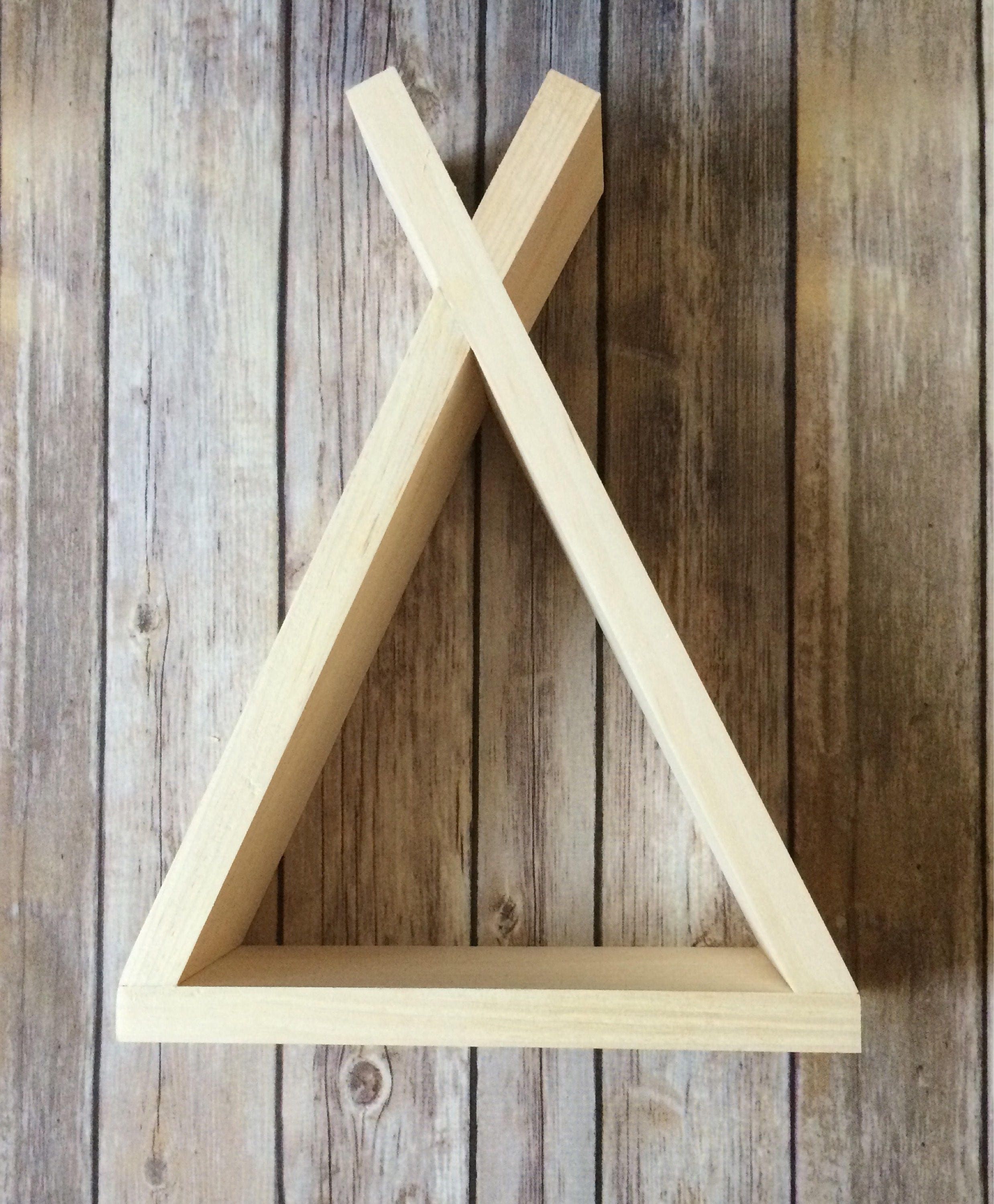 Unfinished Wood Teepee Shelf, DIY Teepee, Wooden Teepee Shelf for