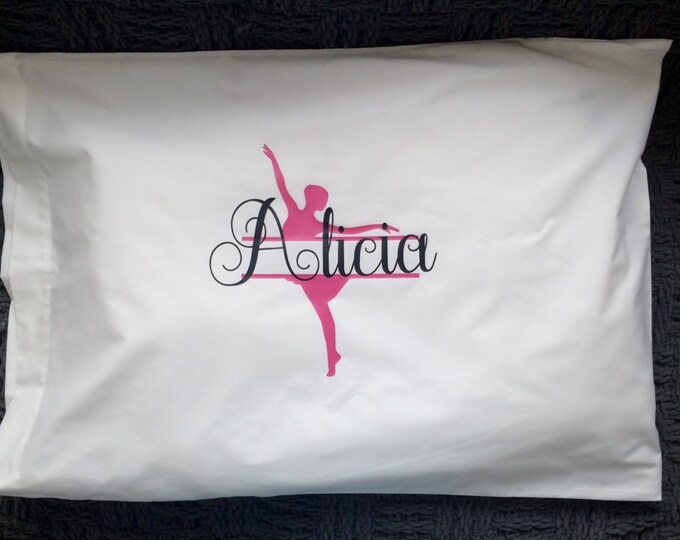 Dancer & Name Girls Pillowcases, Personalized Pillow cases, Girls Pillowcases, Dancer decor, Bedroom Decor, Custom Name Gift, Children Name