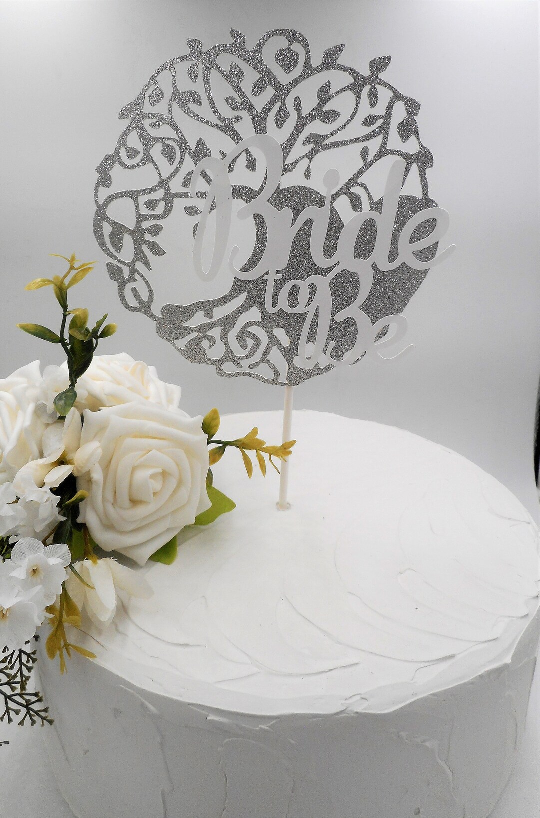 Tree of Life Cake Topper Bride to Be Silver Glitter Cake Etsy