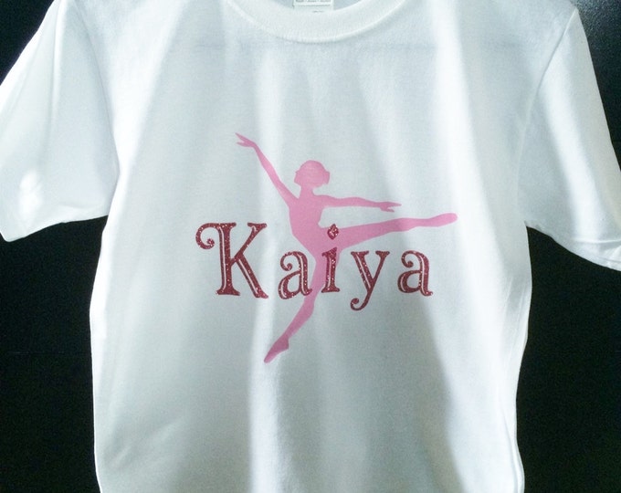 Dancer & Name Personalized Childrens TShirt, Flowergirl gifts, Toddler name shirt, Toddler personalized, Ballerina shirts, Monogrammed