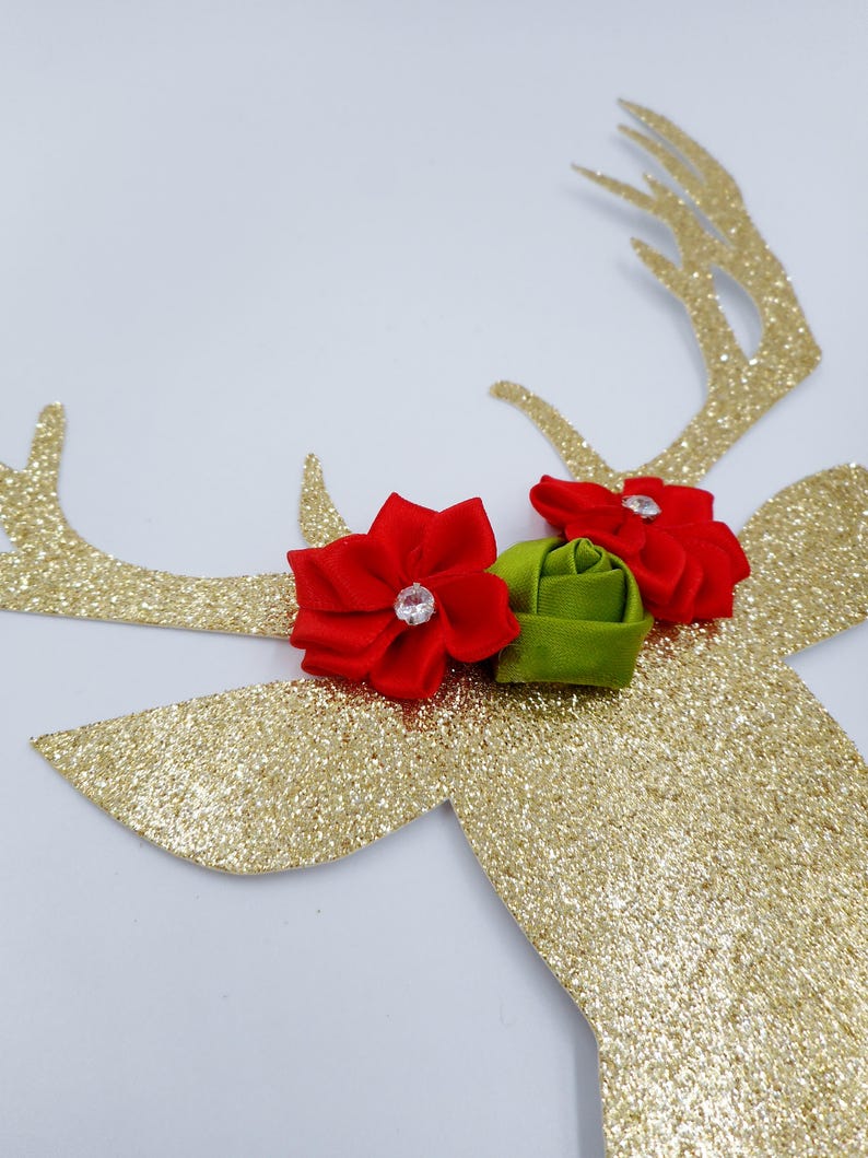 Gold Deer Cake Topper Christmas Decorations Christmas Cake Topper Christmas Decor Deer Cake Topper Glitter Cake Topper Boho Christmas