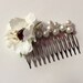 Ivory Glass Pearl, Crystal & Ivory Cherry Blossom Floral Hair Comb