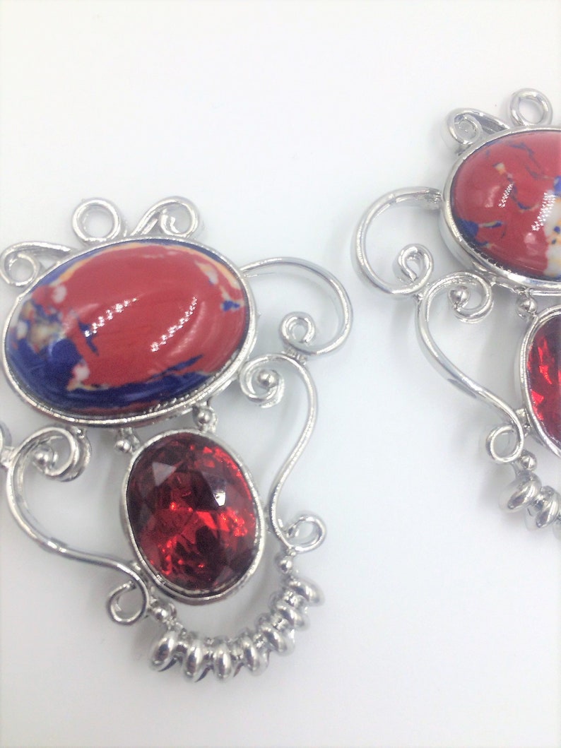 Fournitures de pendentifs pour faire ensemble de bijoux de 2, Multi couleur pendentifs, collier pendentifs, bijoux, pendentifs pour colliers, rouge bijoux approvisionnement image 3