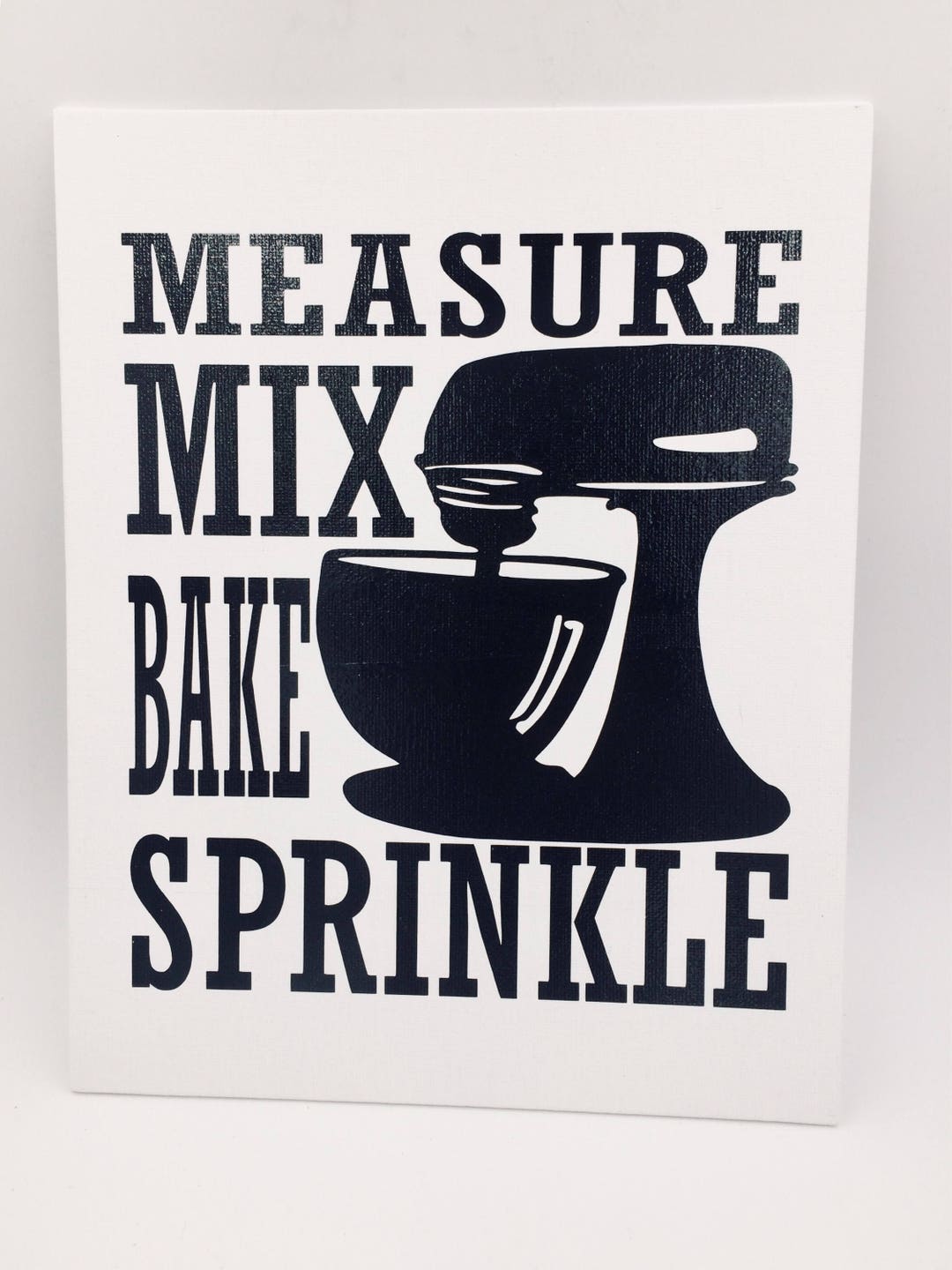 Bake Print on White Canvas Panel, Kitchen Decor, Bake Wall Art ...