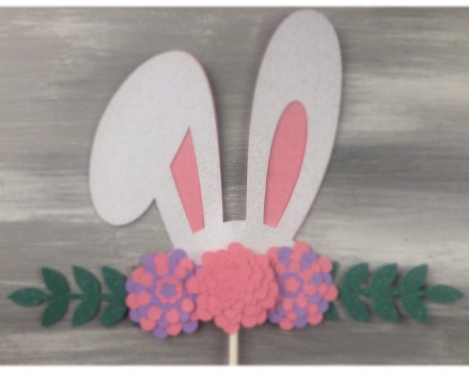 Easter Cake Decoration, Easter Bunny Cake Topper, Bunny Ear Cake Topper, Easter Decor, Easter Centerpiece, Rabbit Cake Topper, Boho Bunny