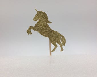 Unicorn Cupcake Toppers, Gold Unicorn, Glitter Cupcake Toppers, Unicorn Party, Gold Glitter Unicorn, Unicorn Centerpiece Sticks, Unicorns