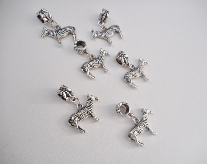 Zebra Charms, Silver tone Zebra Charms, Bracelet charms, Jewelry charms, Animal charms, Loose charms, Charms with bails, 3D Zebra Charms