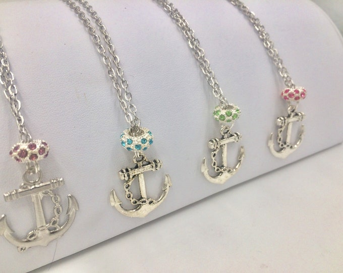Nautical Anchor Pendant Necklace, Beach Jewelry, Nautical Necklace, Charm Necklace, Nautical Necklace, Bridesmaid Gifts, Anchor Necklace