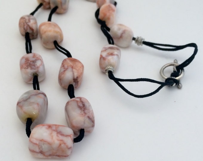 Jasper nugget necklace, Long Necklace, Jasper Necklace, Yoga Necklace, Chunky Necklace, Gemstone Necklace,