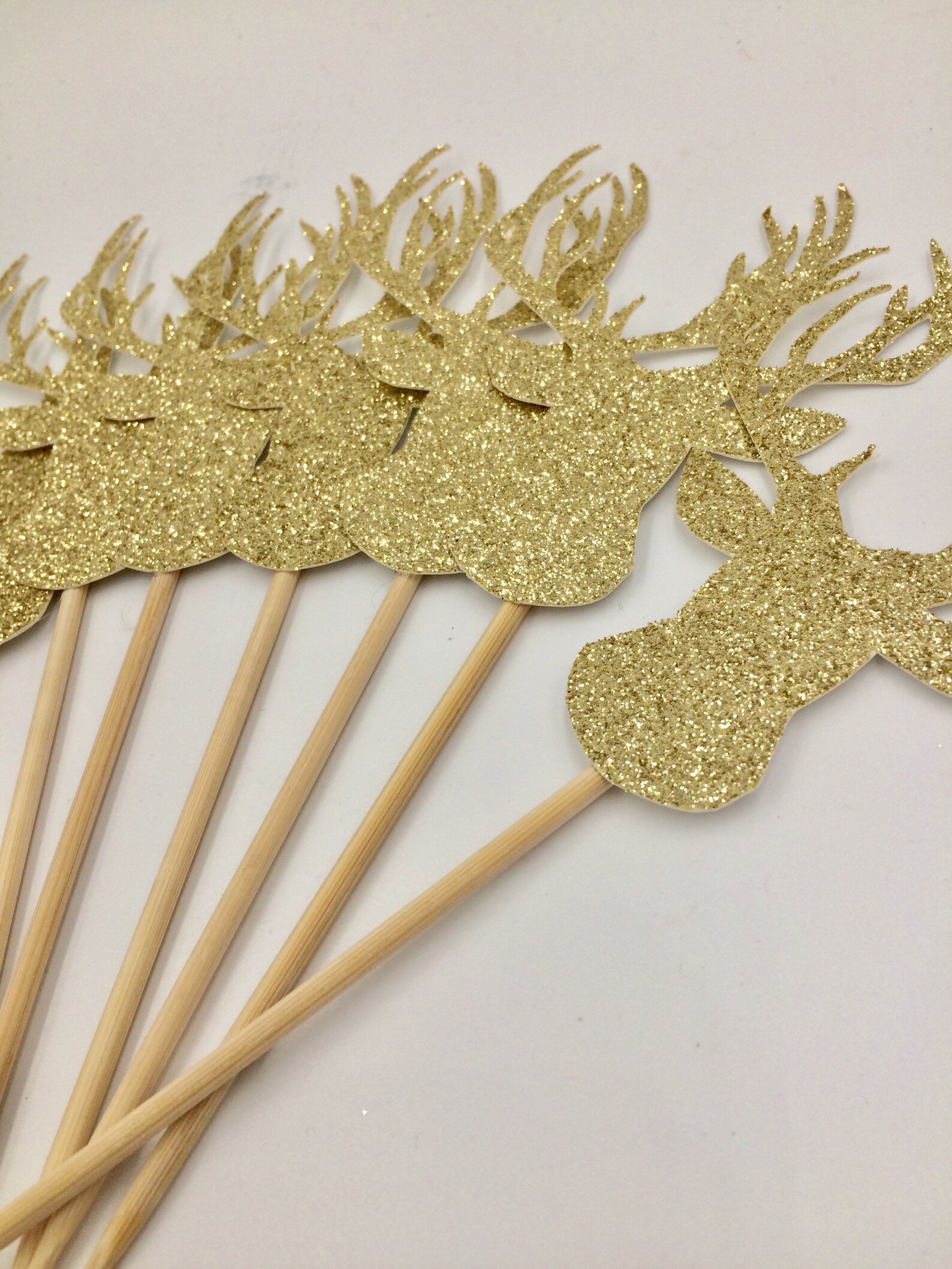 Boho Cupcake Topper Gold Antler Cupcake Topper Glitter - Etsy