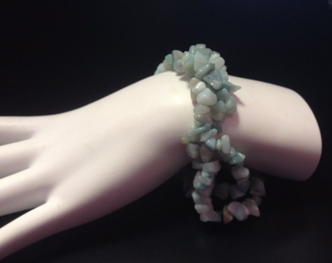 Amazonite multi strand Chip Bracelet, Amazonite jewelry, amazonite bracelet, 8 inch wrists