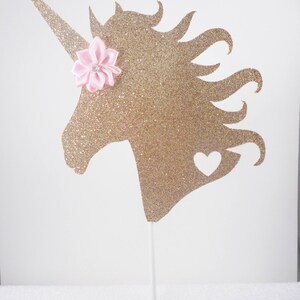 unicorn head cake topper gold pink cake topper glitter etsy
