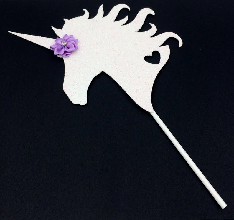 unicorn head cake topper white lavender cake topper etsy